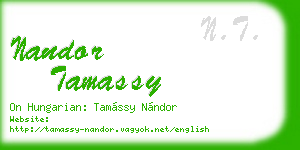 nandor tamassy business card